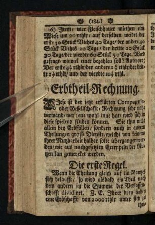 Erbtheil - Rechnung