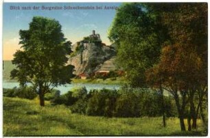 Aussig. Blick nach der Burgruine Schreckenstein