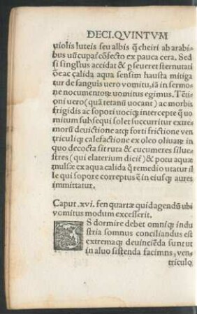 Caput .xvi. fen quartae, quid agendum ubi vomitus modum excesserit.