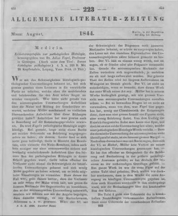 Vogel, J.: Erläuterungstafeln zur pathologischen Histologie. Leipzig: Voss 1844