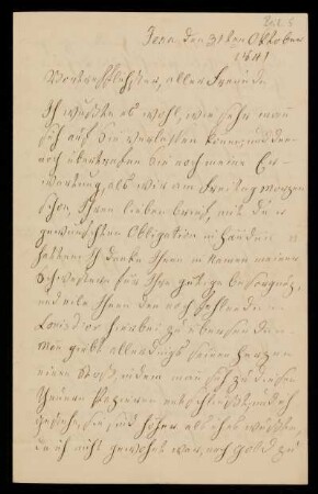 22: Brief von Julie Marezoll an Gustav Hugo, Jena, 31.10.1841