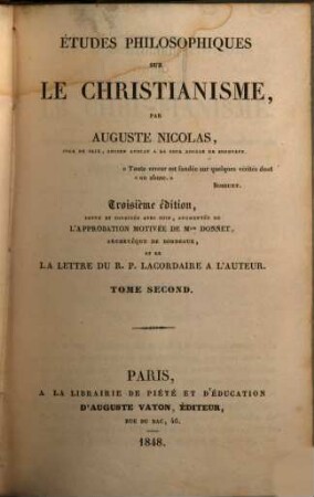 Études philosophiques sur le christianisme, 2
