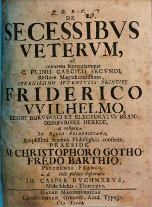 De secessibus veterum ad mentem sententiamque C. Plinii Caecilii Secundi