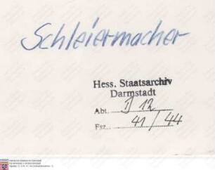 Schleiermacher, Andreas und Ludwig, Mitdirektoren des Museums in Darmstadt