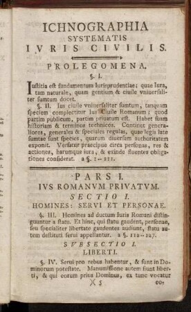 Ichnographia Systematis Ivris Civilis.