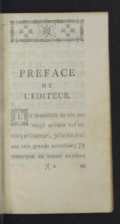 Preface de l'editeur.