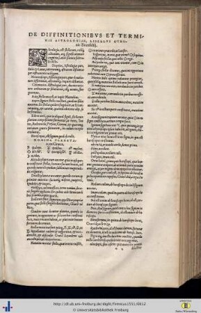 Brunfels, Otto: De definitionibus et terminis astrologiae. (VD16 B 8490)