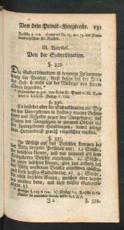 III. Kapitel. Von der Subordination