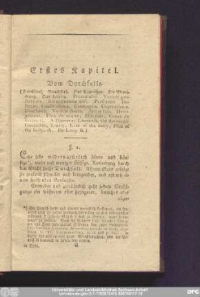 Erstes Kapitel. Vom Durchfalle.