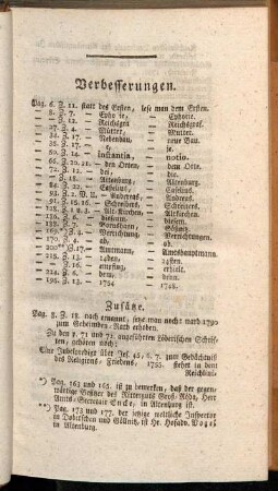 Verbesserungen. - Zusätze. - Reden.