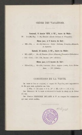 Conditions de la vente