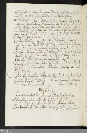 No: 32. Continuatio der Kriegs-Begebenheiten.