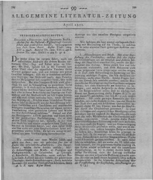 Archiv für die Pastoral-Wissenschaft. T. 1-3. Hrsg. v. J. S. Bail. Züllichau, Freystadt: Darnmann 1819-21