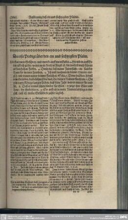 Die Predigten über den ein und sechtzigsten Psalm