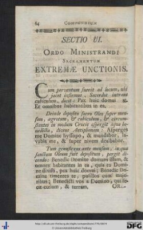 Sectio VI. Ordo Ministrandi.