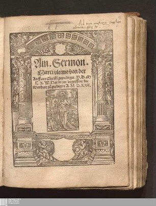 Ain. Sermon. Marci vltimo von der Auffart Christi : Hat in jm begriffen/ die Warhait zů predigen