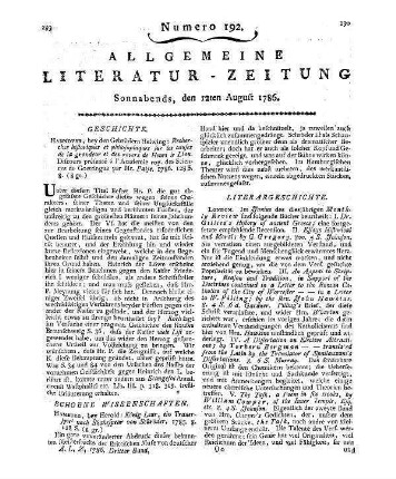 Denkwürdigkeiten aufgezeichnet zur Beförderung des Edlen und Schönen. 1. Vierteljahr. Hrsg. von C. P. Moritz [und C. F. Pockels]. Berlin: Unger 1786