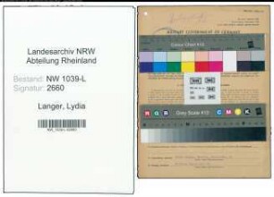 Entnazifizierung Lydia Langer , geb. 27.05.1889 (Einzelhaendlerin)