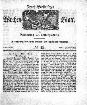 No. 49, Sonnabend, den 5.Dezember 1835