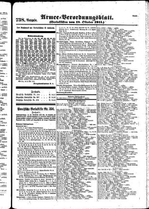 738. Ausgabe. Montag, 18. Oktober 1915