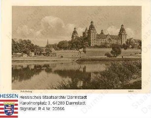 Aschaffenburg, Schloss Johannisburg / Blick vom Mainufer auf das Schloss