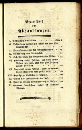 Verzeichniß der Abhandlungen.