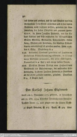Der Kurfürst Johann Sigismund