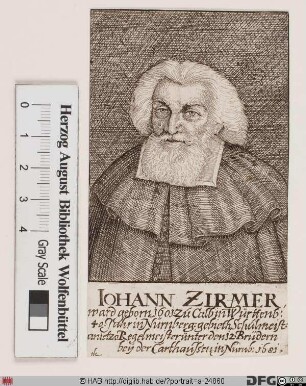 Bildnis Johann Zirmer
