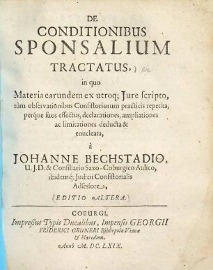 De conditionibus sponsalium tractatus