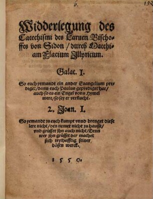 Widderlegung des Catechismi des Laruen Bischoffes von Sidon
