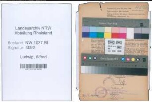 Entnazifizierung Alfred Ludwig , geb. 03.06.1893 (Steuerinspektor)