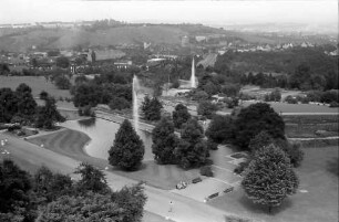 Stuttgart: Landesausstellung, Blick vom Aussichtsturm auf die Anlagen