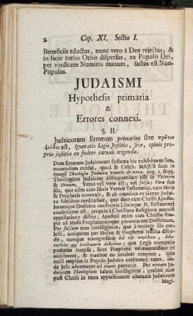 Judaismi Hypothesis primaria & Errores conncexi.