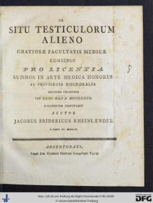 De Situ Testiculorum Alieno