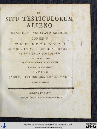 De Situ Testiculorum Alieno