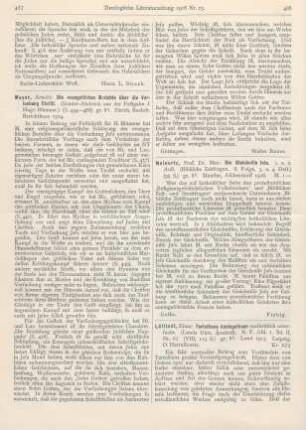 488 [Rezension] Meinertz, Max, Die Gleichnisse Jesu. 1. u. 2. Aufl