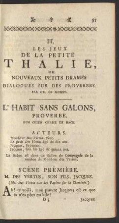 III. Les Jeux De La Petite Thalie, Ou Nouveaux Petits Drames Dialogués Sur Des proverbes