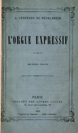 L´Orgue Expressif. Deuxième édition