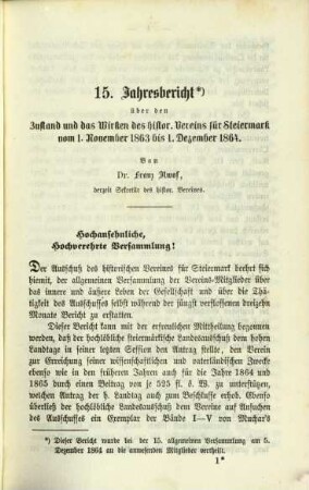 Mittheilungen des Historischen Vereines für Steiermark. 14. 1866