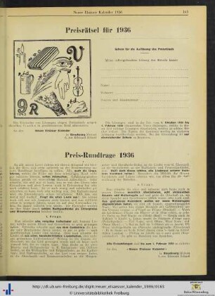Preis-Rundfrage 1936.