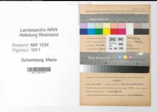 Entnazifizierung Maria Schamberg , geb. 22.05.1888 ()