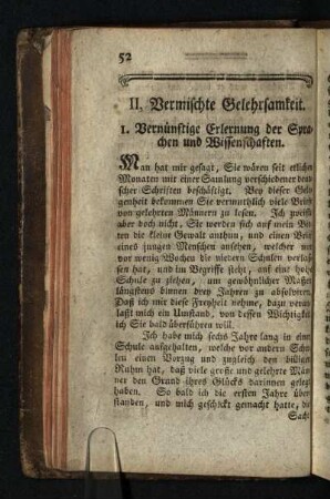 II. Vermischte Gelehrsamkeit