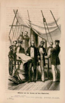 Officiere von der Arcona auf dem Quarterdeck