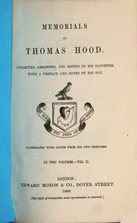 Memorials of Thomas Hood : in 2 vol.. 2