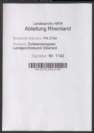 Heiratsregister Dorp