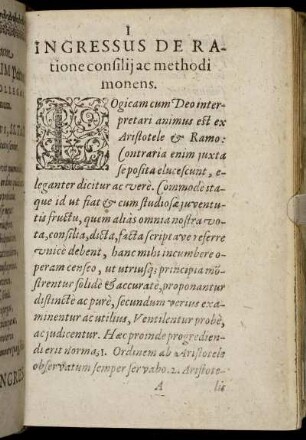 Ingressus De Ratione consilijac methodi monens.