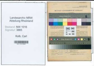 Entnazifizierung Carl Kolb , geb. 28.05.1891 (Handelsvertreter)