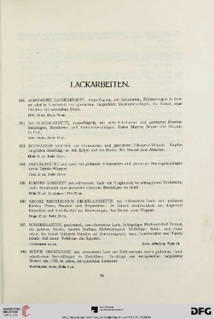 Lackarbeiten (Nr. 981-1076)