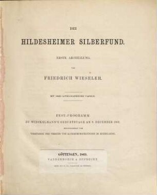 Der Hildesheimer Silberfund, 1. Abtheilung