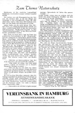 Zum Thema Naturschutz